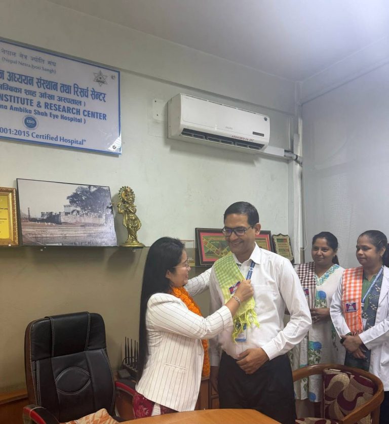 Kampong Cham Chamber of Commerce Delegation Visits Nepal Netra Jyoti Sangh Hospital for Discussion on Eye Care Collaboration