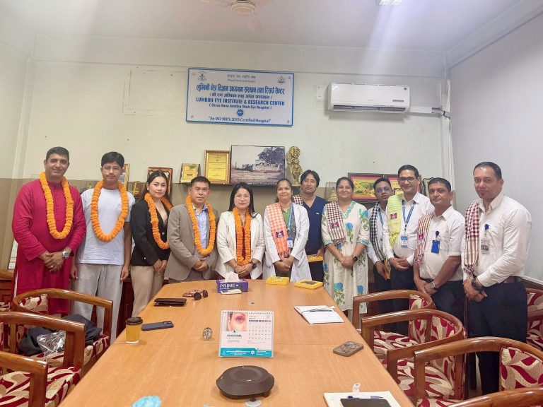 Kampong Cham Chamber of Commerce Delegation Visits Nepal Netra Jyoti Sangh Hospital for Discussion on Eye Care Collaboration