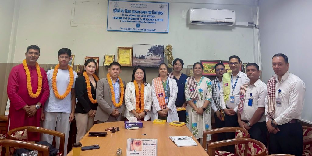 क्याम्पोङ चाम चेम्बर अफ कमर्सका प्रतिनिधिहरूको नेपाल नेत्र ज्योति संघ अस्पतालमा औपचारिक भ्रमण