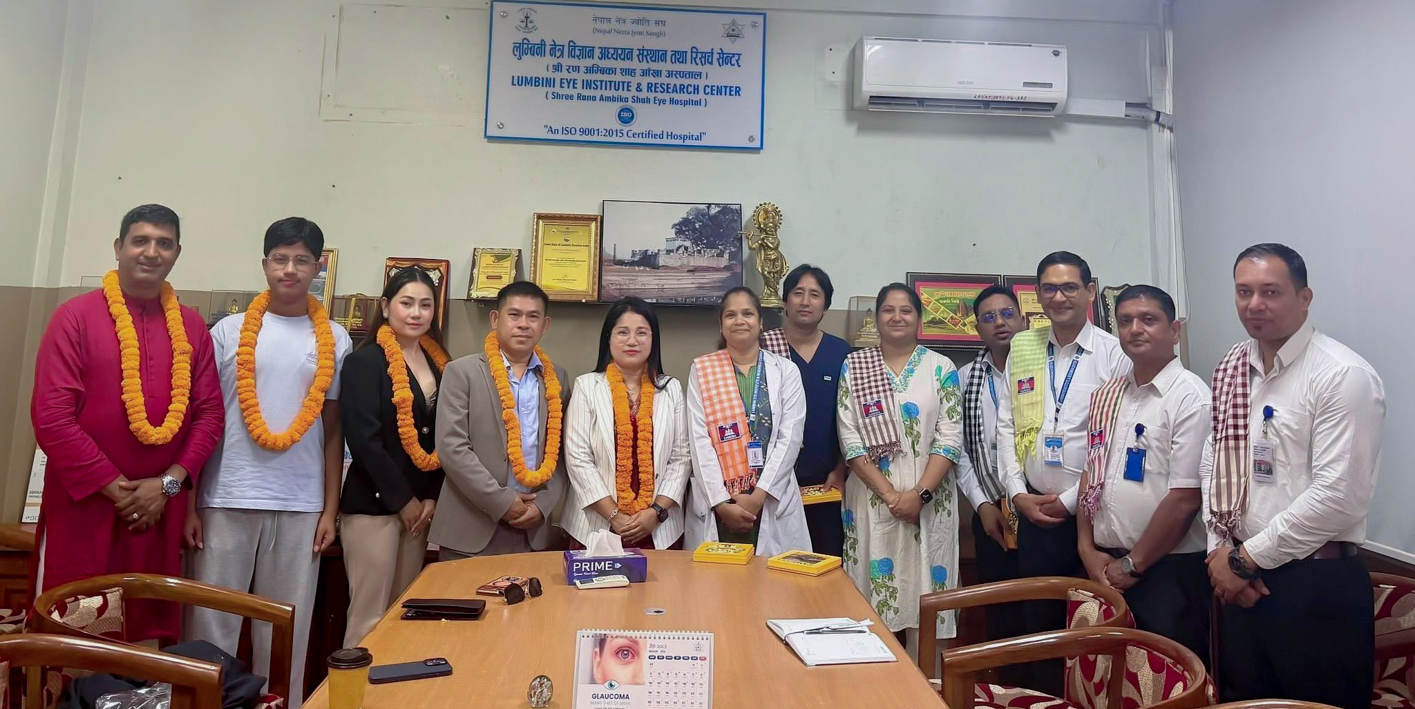 Kampong Cham Chamber of Commerce Delegation Visits Nepal Netra Jyoti Sangh Hospital for Discussion on Eye Care Collaboration