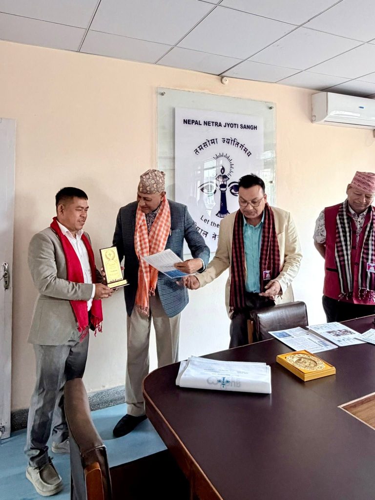 Kampong Cham Chamber of Commerce Delegation Visits Nepal Netra Jyoti Sangh Hospital for Discussion on Eye Care Collaboration