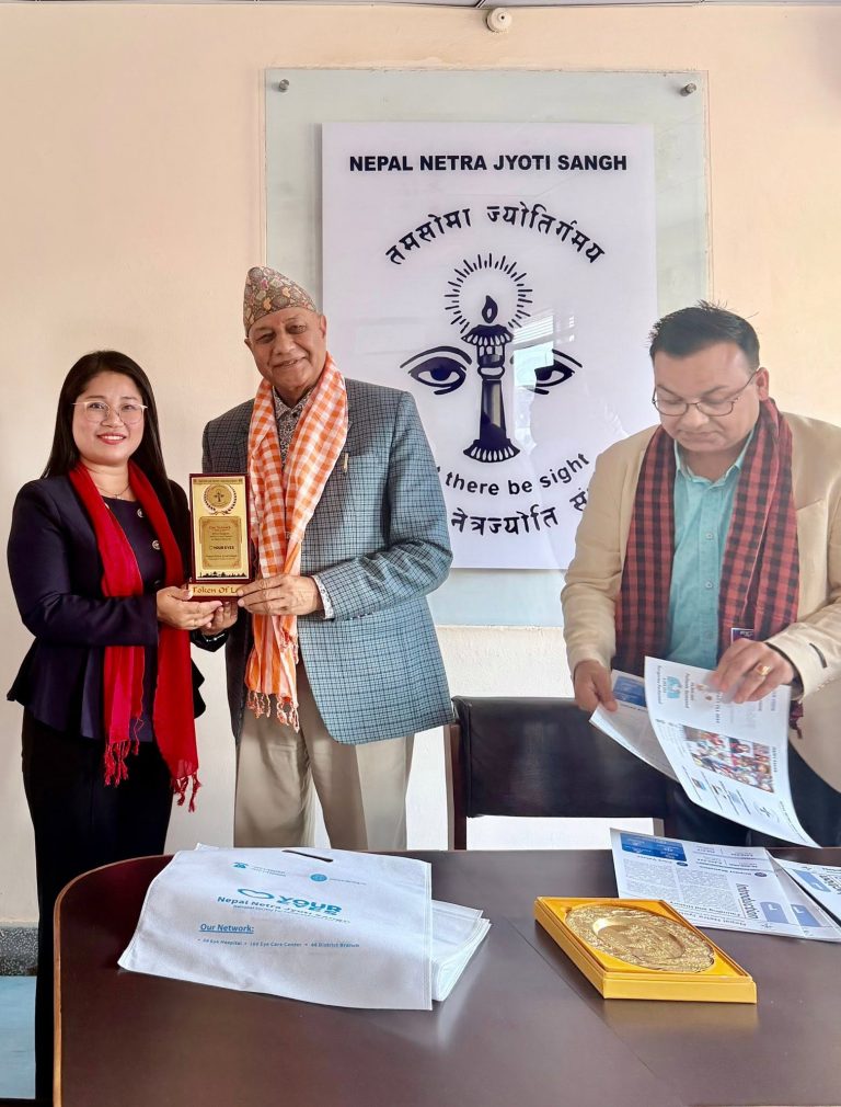 Kampong Cham Chamber of Commerce Delegation Visits Nepal Netra Jyoti Sangh Hospital for Discussion on Eye Care Collaboration
